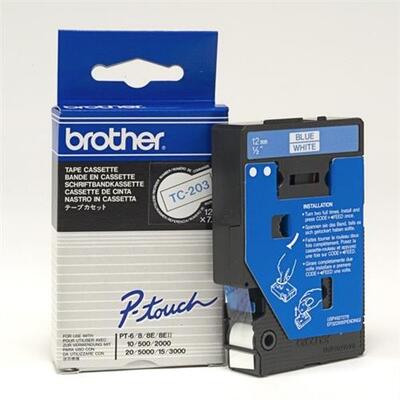 BROTHER Ruban 12 mm bleu / blanc (TC203)